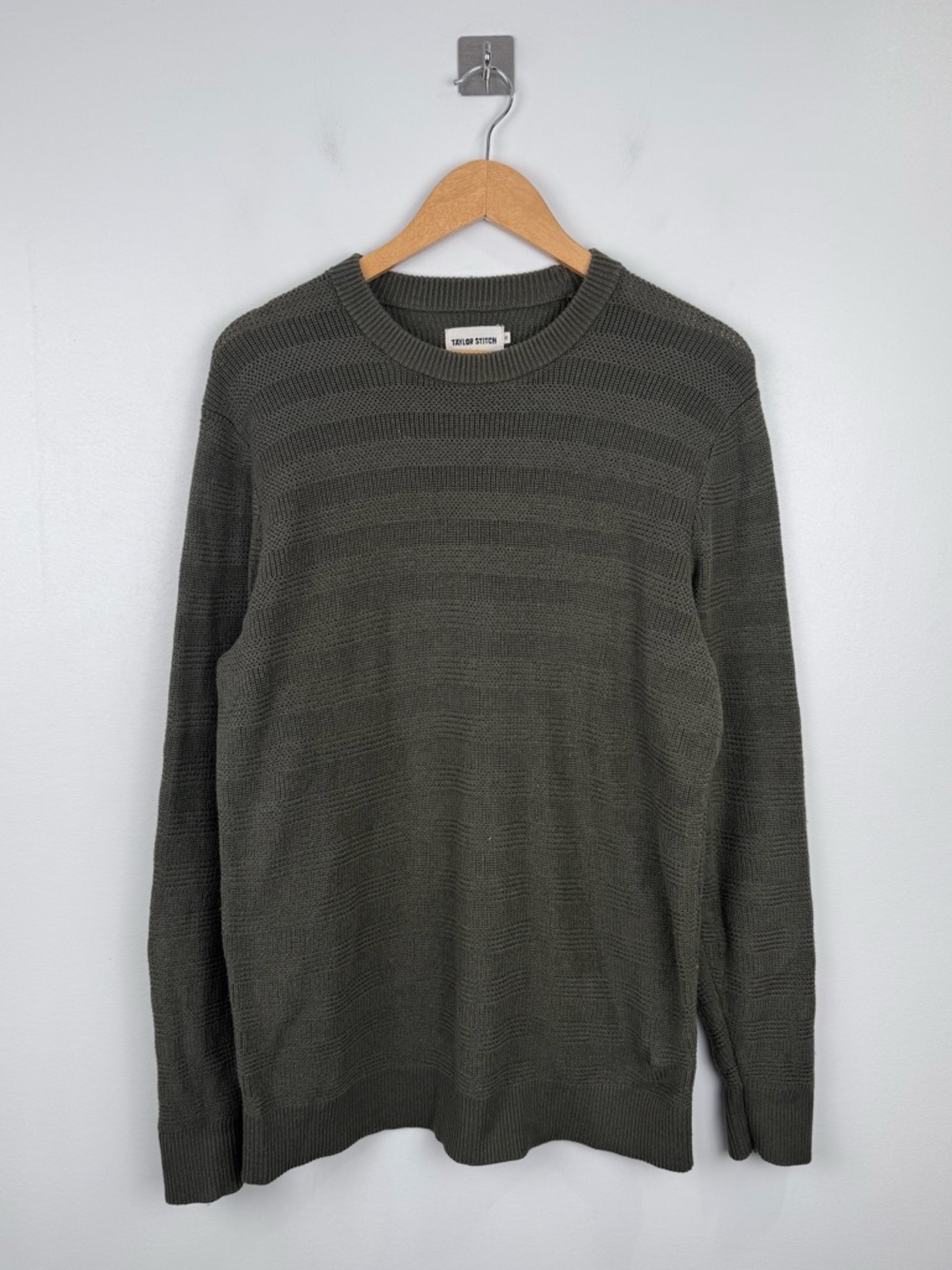 Taylor‎ Stitch Men Knit Cotton Green Sweater Size 40 Medium